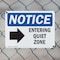 Signmission Entering Quiet Zone (Right Arrow), 14 in W x Rectangle, Plastic OS-2PACK-NS-P-1014-L-12094 - alternate 3